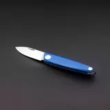 Zavírací nůž ANV Z050 BB Stonewash, hladké ostří, Dural Blue Slipjoint