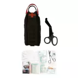 Lékarnička Mil-tec IFAK Rapid Pack, 28 součástí, záchranářské nůžky, černá Lékarnička Mil-tec IFAK Rapid Pack, 28 součástí, záchranářské nůžky, černá
