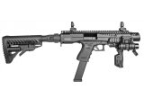 Karabinová konverze FabDefense KPOS G2 Glock + mířidla FBS+RBS, M4 pažba
