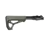 Sklopná teleskopická M4 pažba FabDefense M4-AKP GL-CORE pro AK-47/74 s polymerovým kloubem, zelená