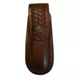 Pouzdro na zavírací nůž, střední, basket, délka 13 cm, hnědé