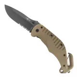 Záchranářský nůž ESP s kombinovaným ostřím, khaki