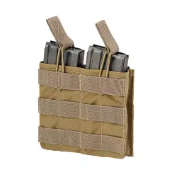 Sumka Defcon 5 na zásobníky typu M4/AK47/SA58 otevřená, Coyote